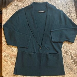 7th Avenue New York & Company Teal Knit Blazer Cardigan | Size Small